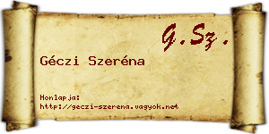 Géczi Szeréna névjegykártya
